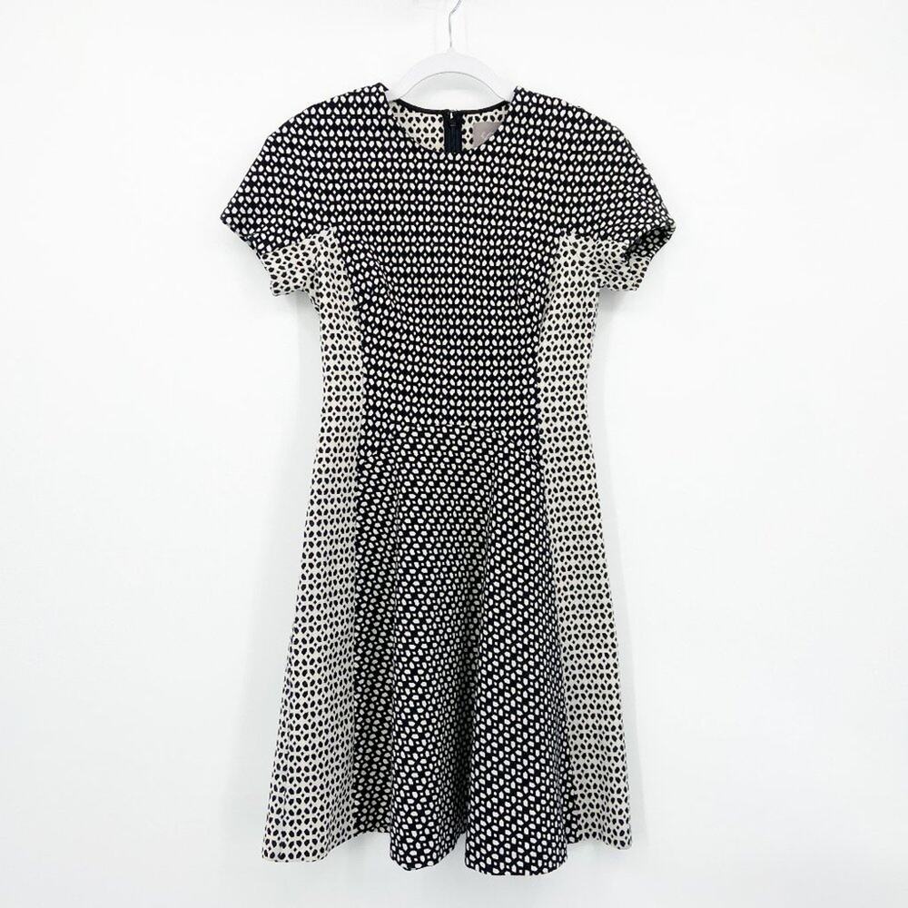 LELA ROSE Micro Check Flared A Line‎ Dress